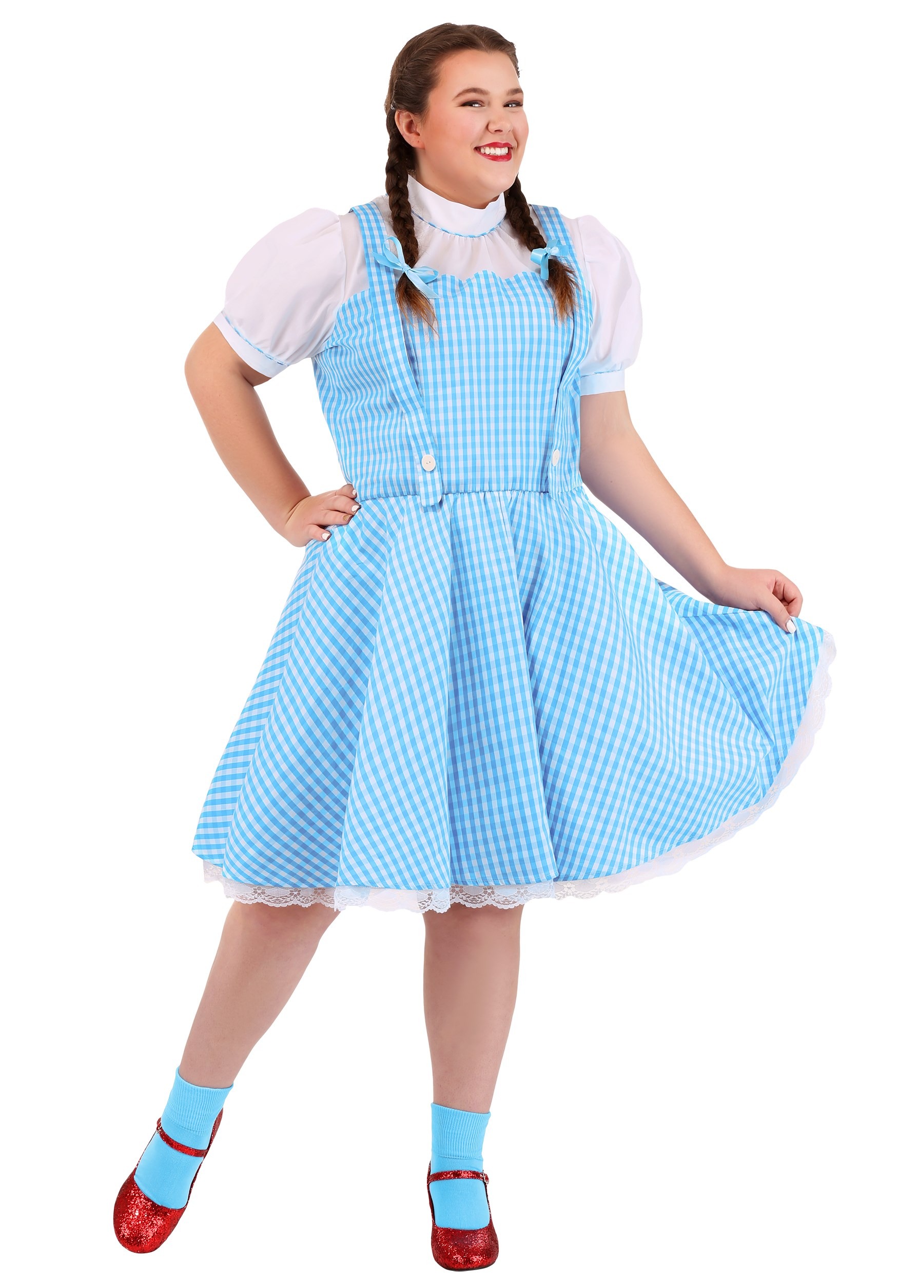 Plus Size Wizard Of Oz Dorothy Fancy Dress Costume For Women
