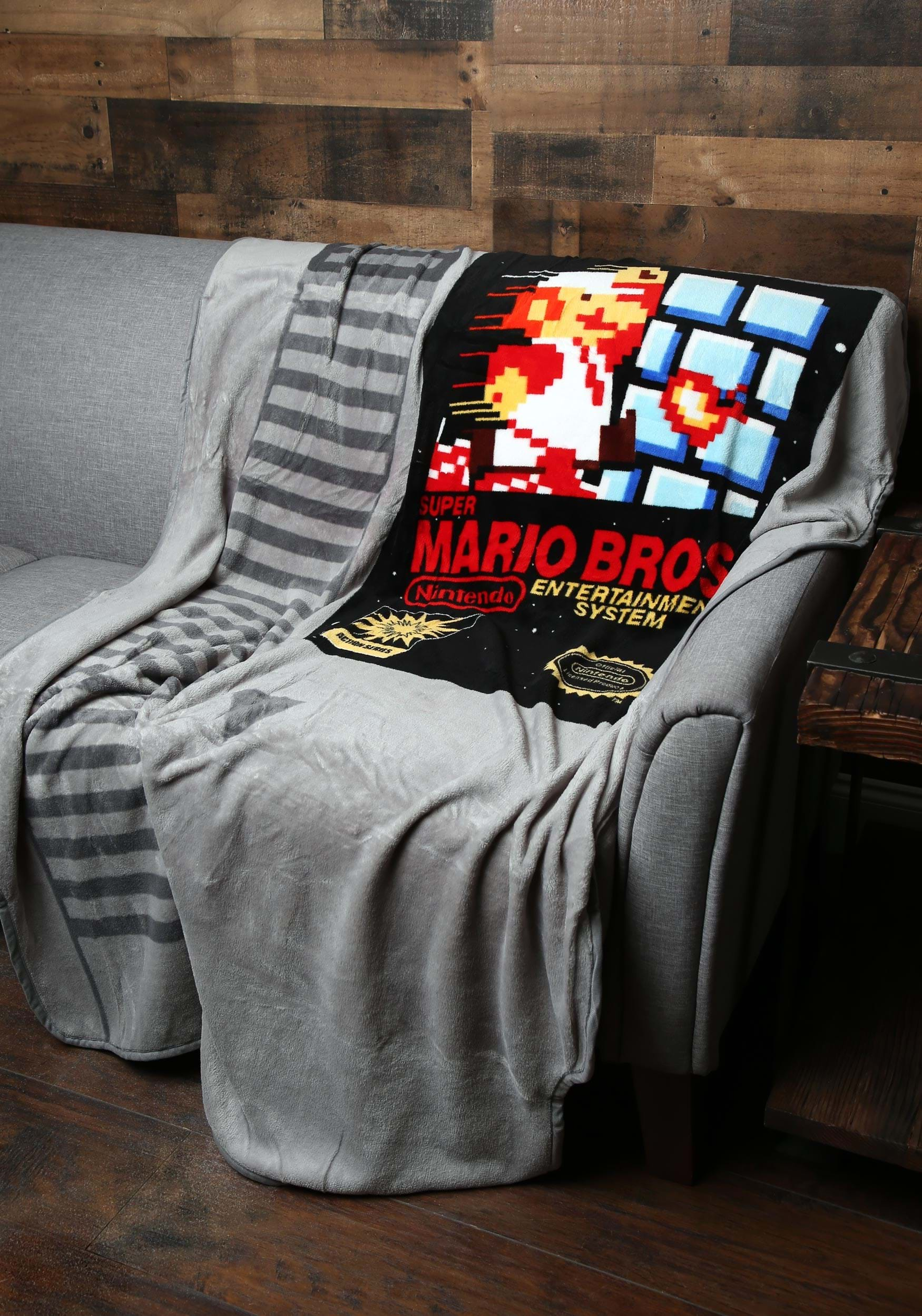 Cartridge Shaped Fleece Throw Super Mario