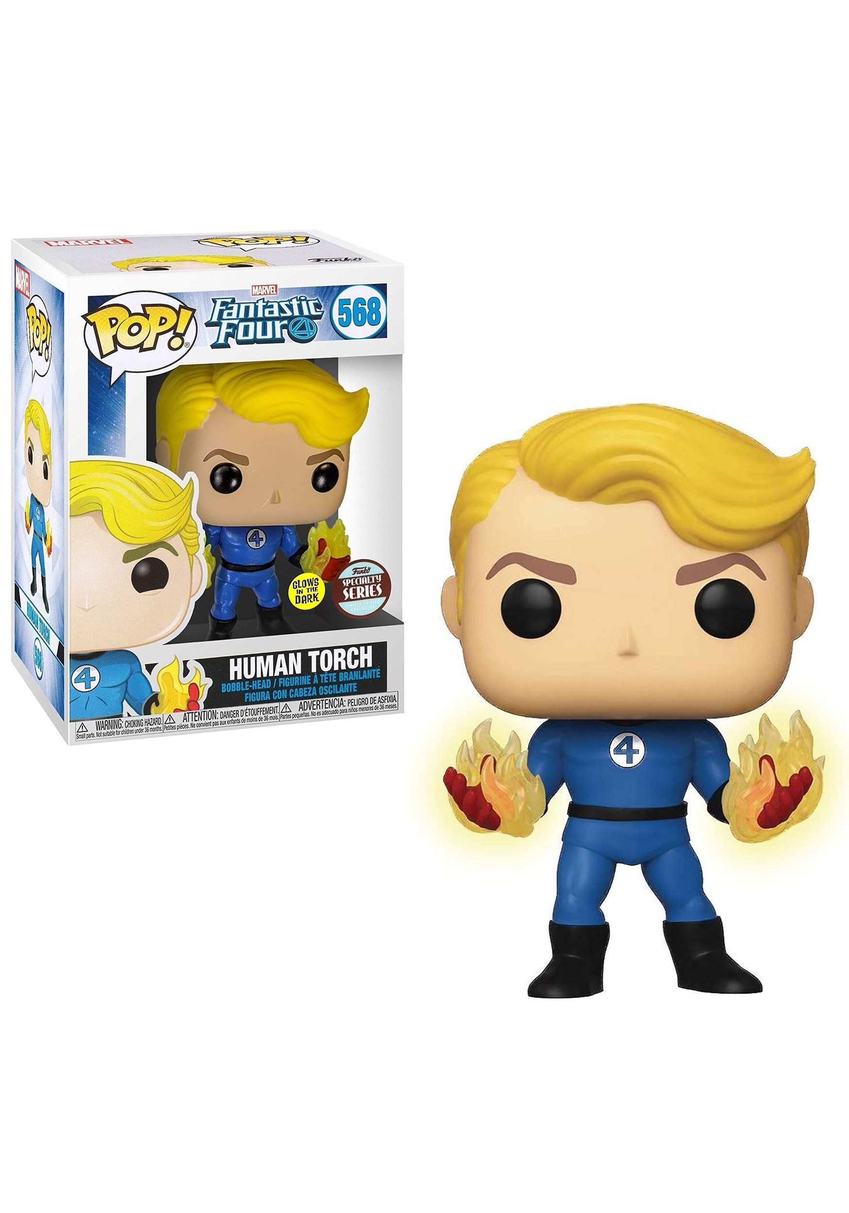 Pop! Marvel: Human Torch- Fantastic Four Glow-In-The-Dark