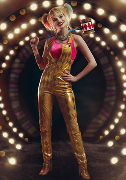 Women's Harley Quinn Gold Overalls Costume
