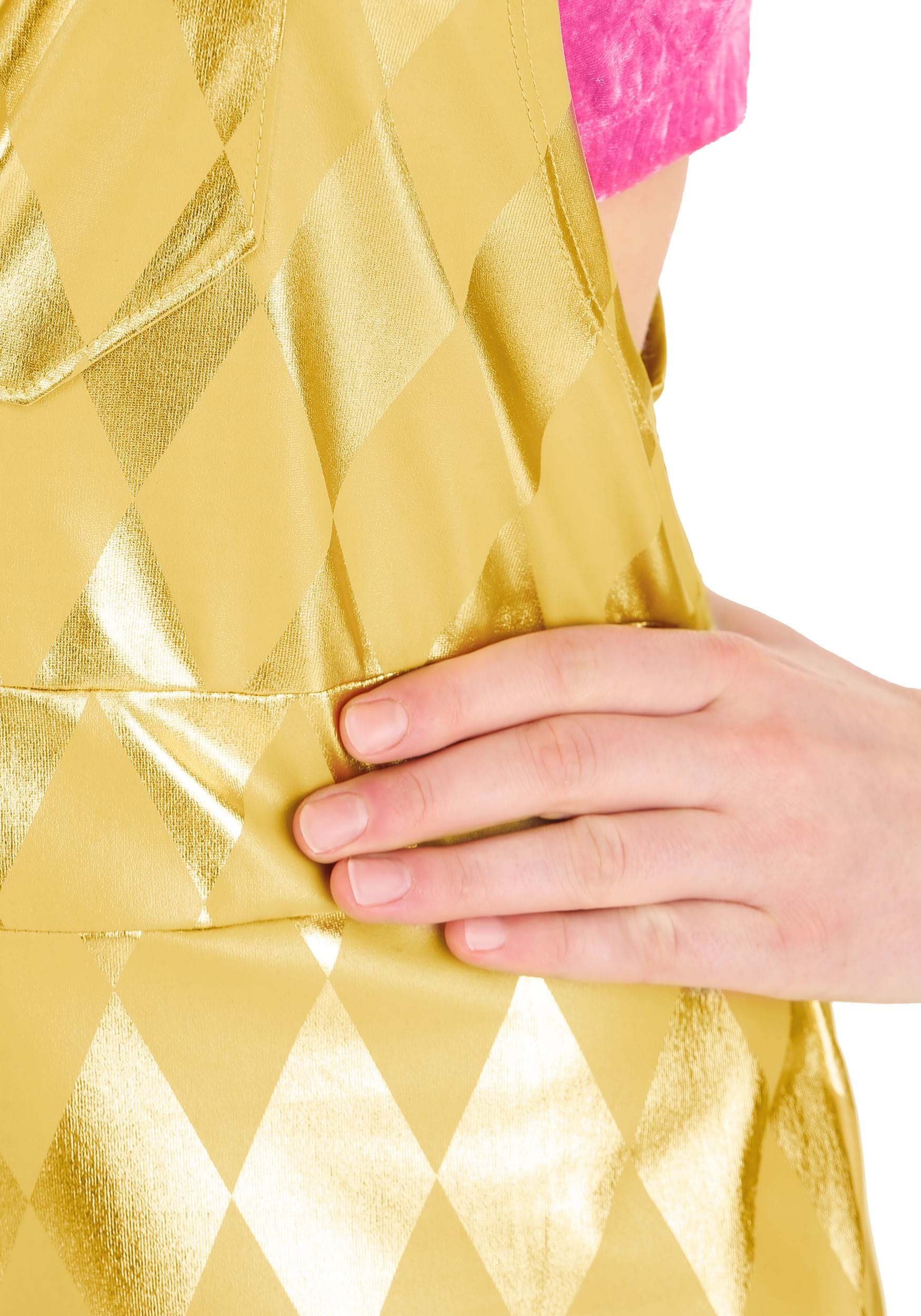 Harley Quinn Gold Overalls Fancy Dress Costume For Women