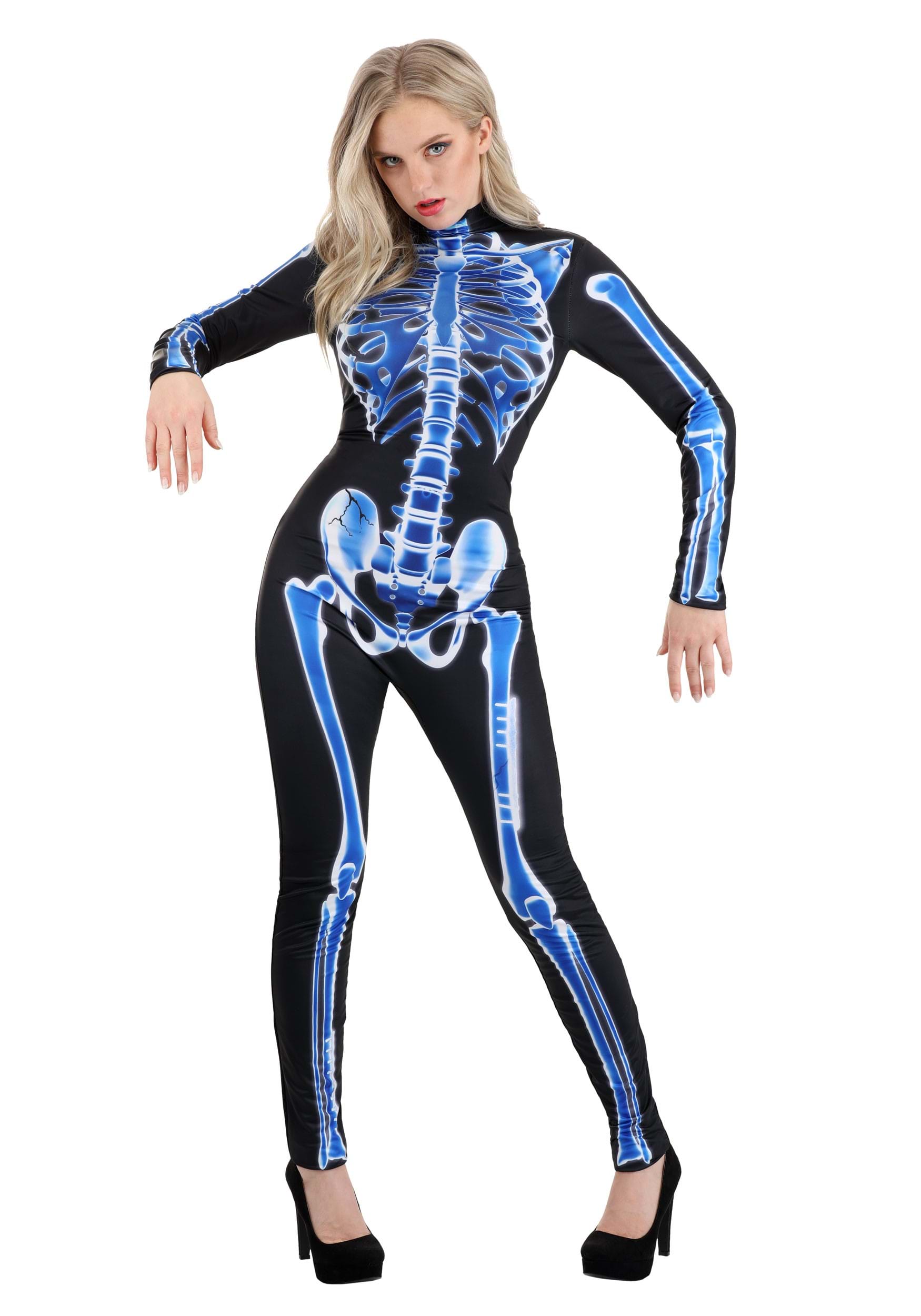 Photos - Fancy Dress X-Ray FUN Costumes  Skeleton Jumpsuit  Costume for Women Black&# 