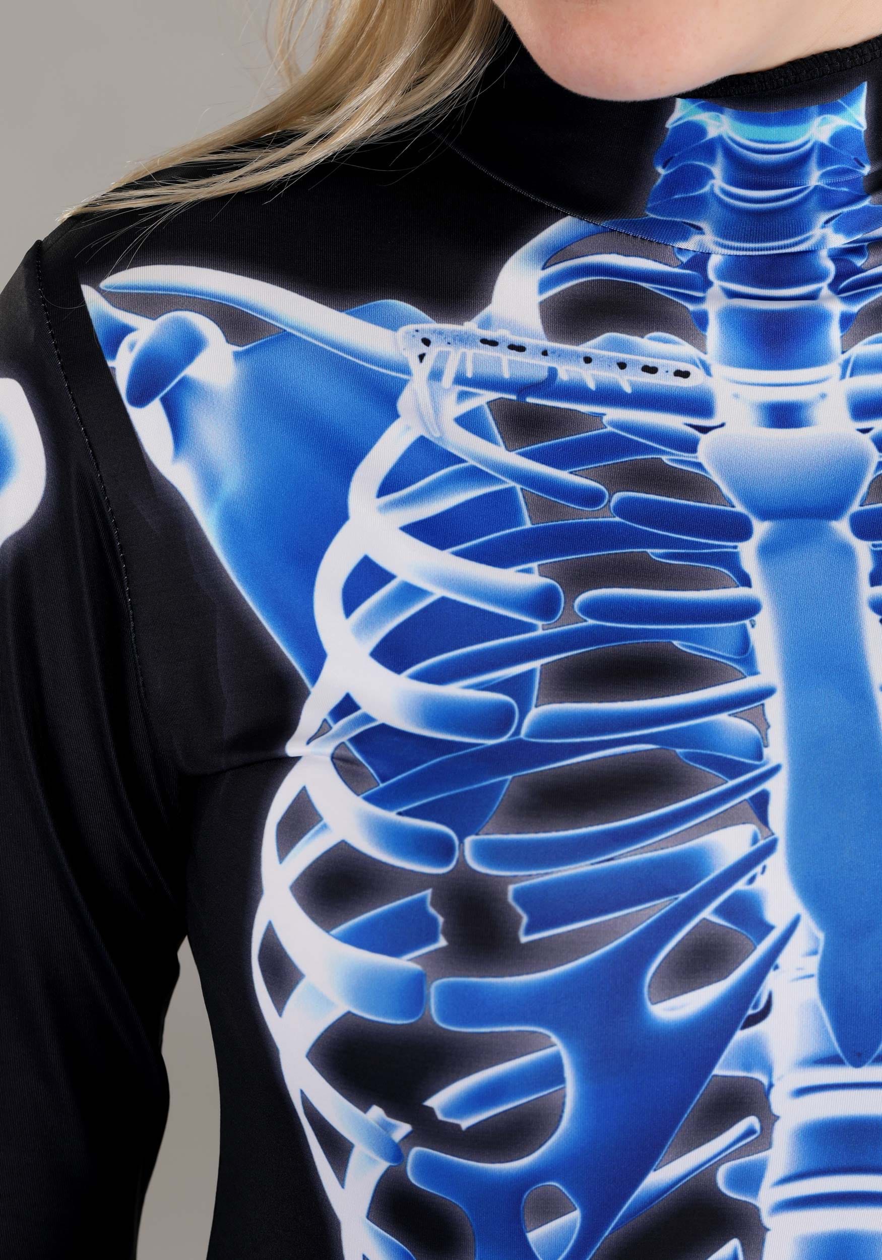 X-Ray Skeleton Jumpsuit Fancy Dress Costume For Women