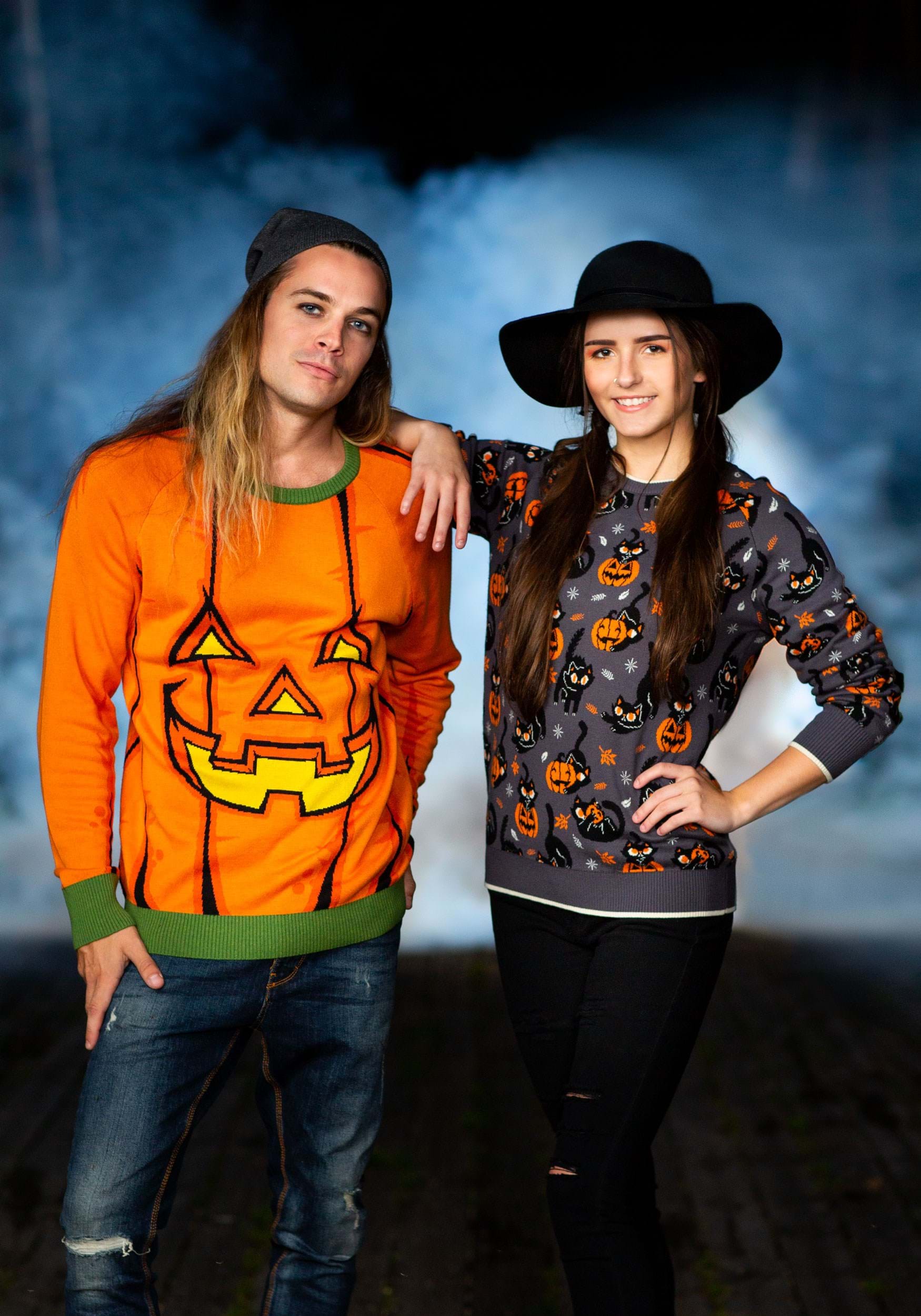 Pumpkin Ugly Halloween Sweater For Adults
