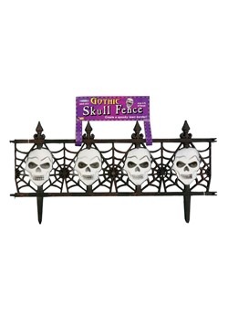 2 Piece 24 Inch by 12 Inch Gothic Skull Fence Decoration