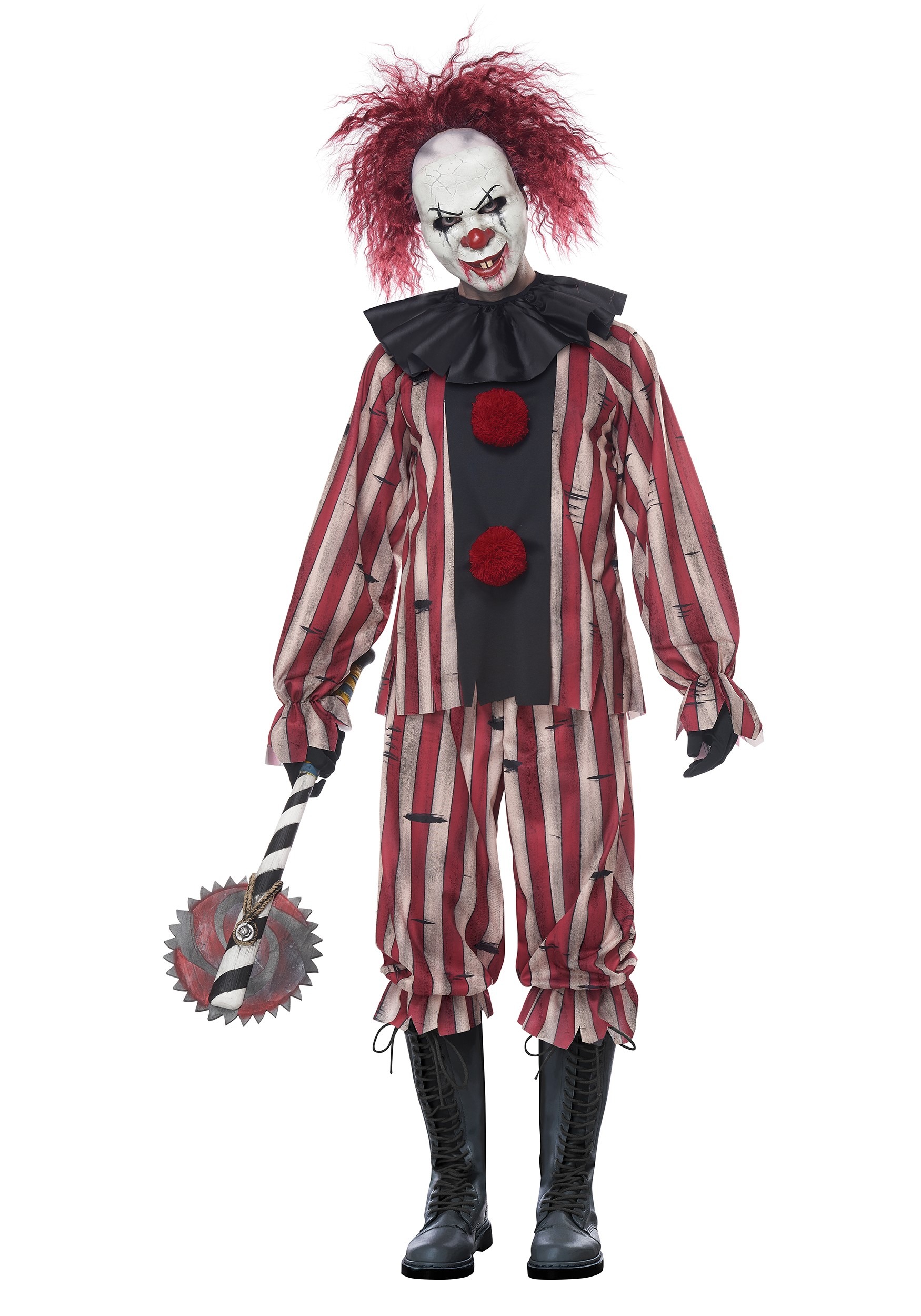 Plus Size Men's Nightmare Clown Fancy Dress Costume