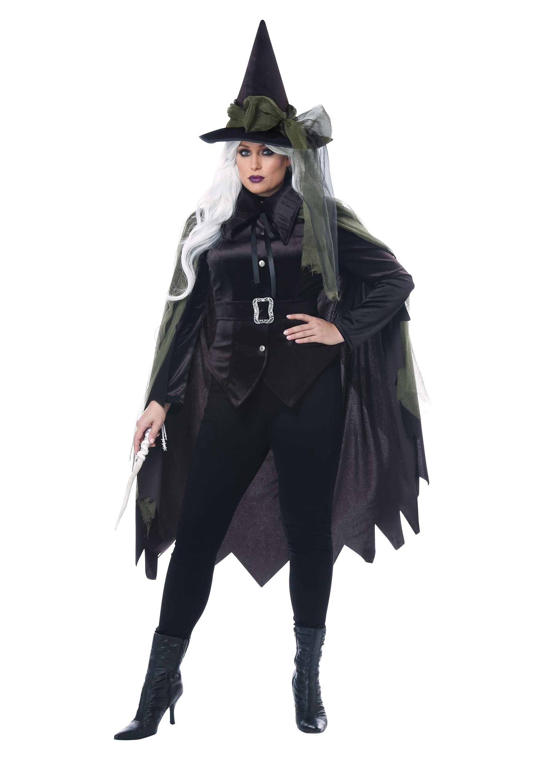 Plus Size Gothic Witch Women's Fancy Dress Costume