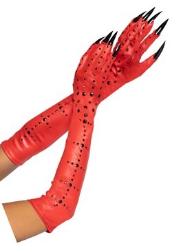 Rhinestone Demon Claw Gloves