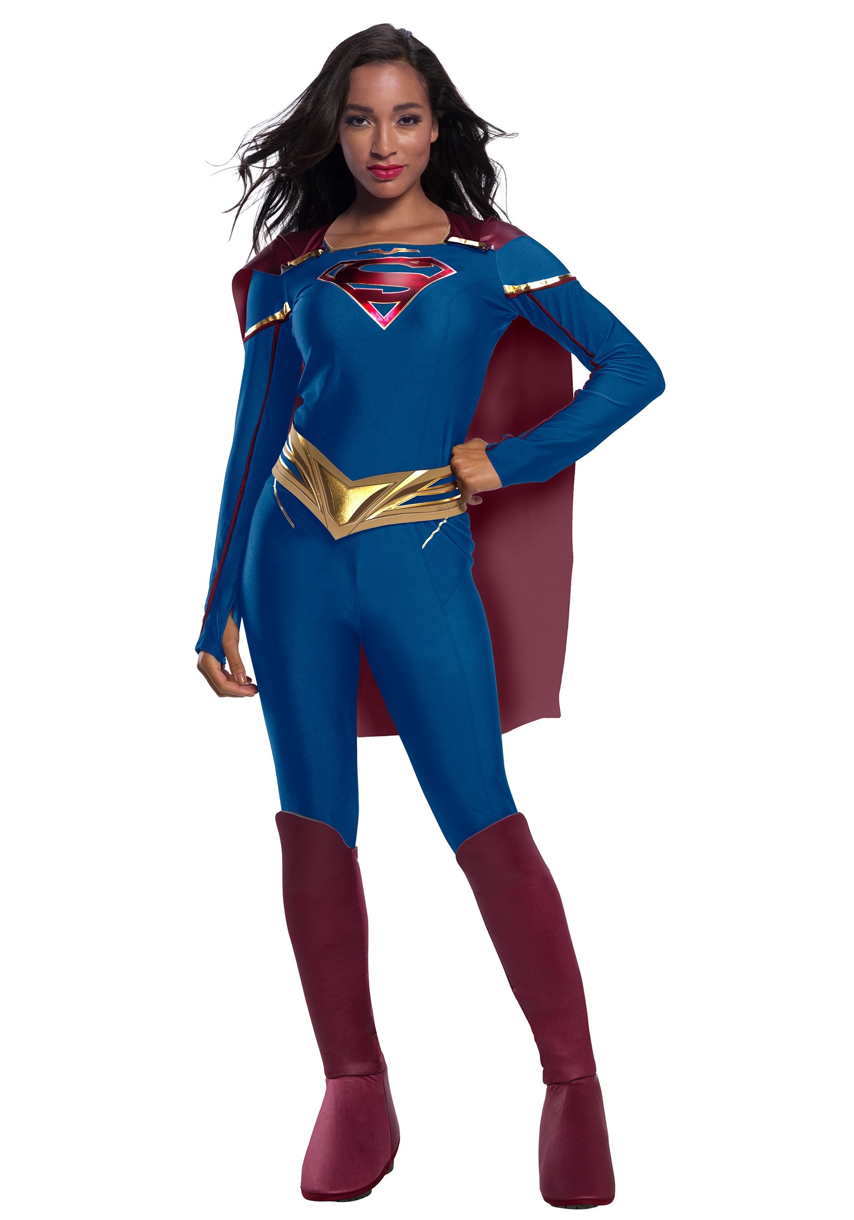 Supergirl Jumpsuit  Fancy Dress Costume For Adults