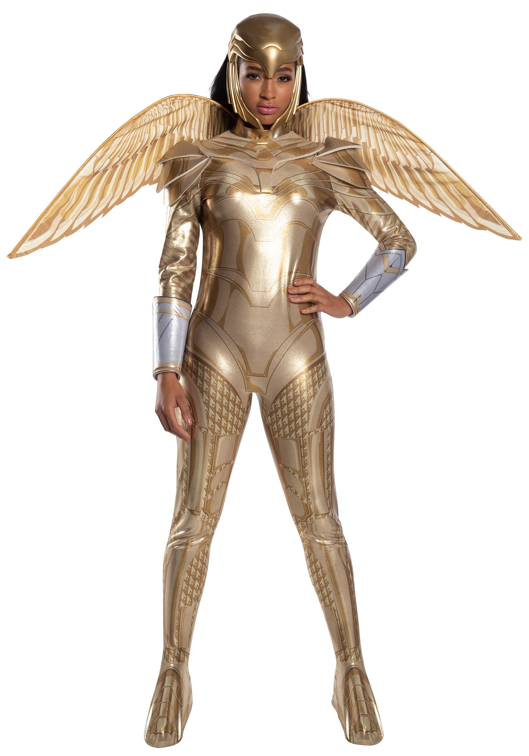 Womens Wonder Woman Gold Armor Deluxe Fancy Dress Costume