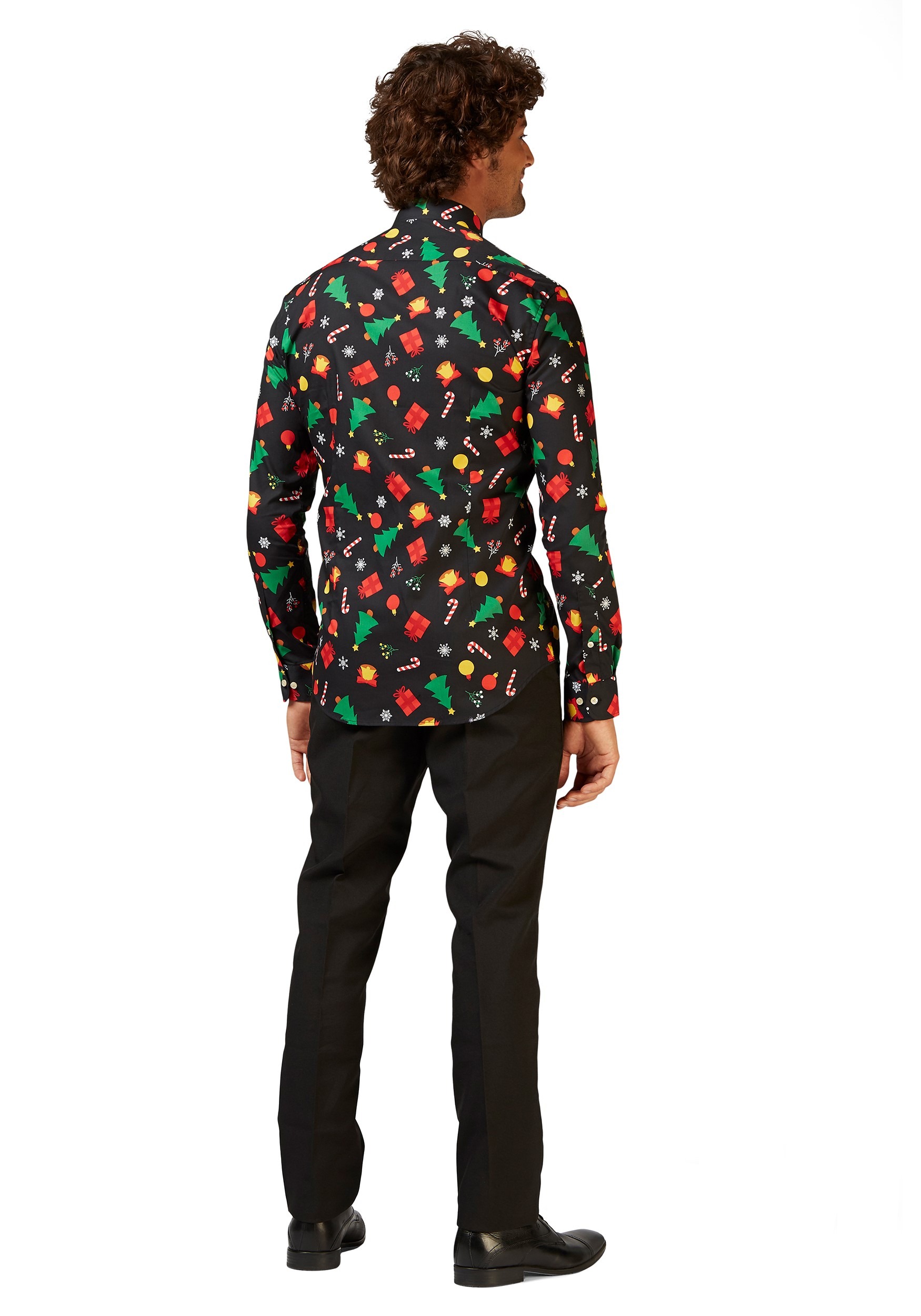 Christmas Icons Button Up Shirt For Adults