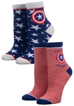 Captain America 2 Pack Anklet Socks