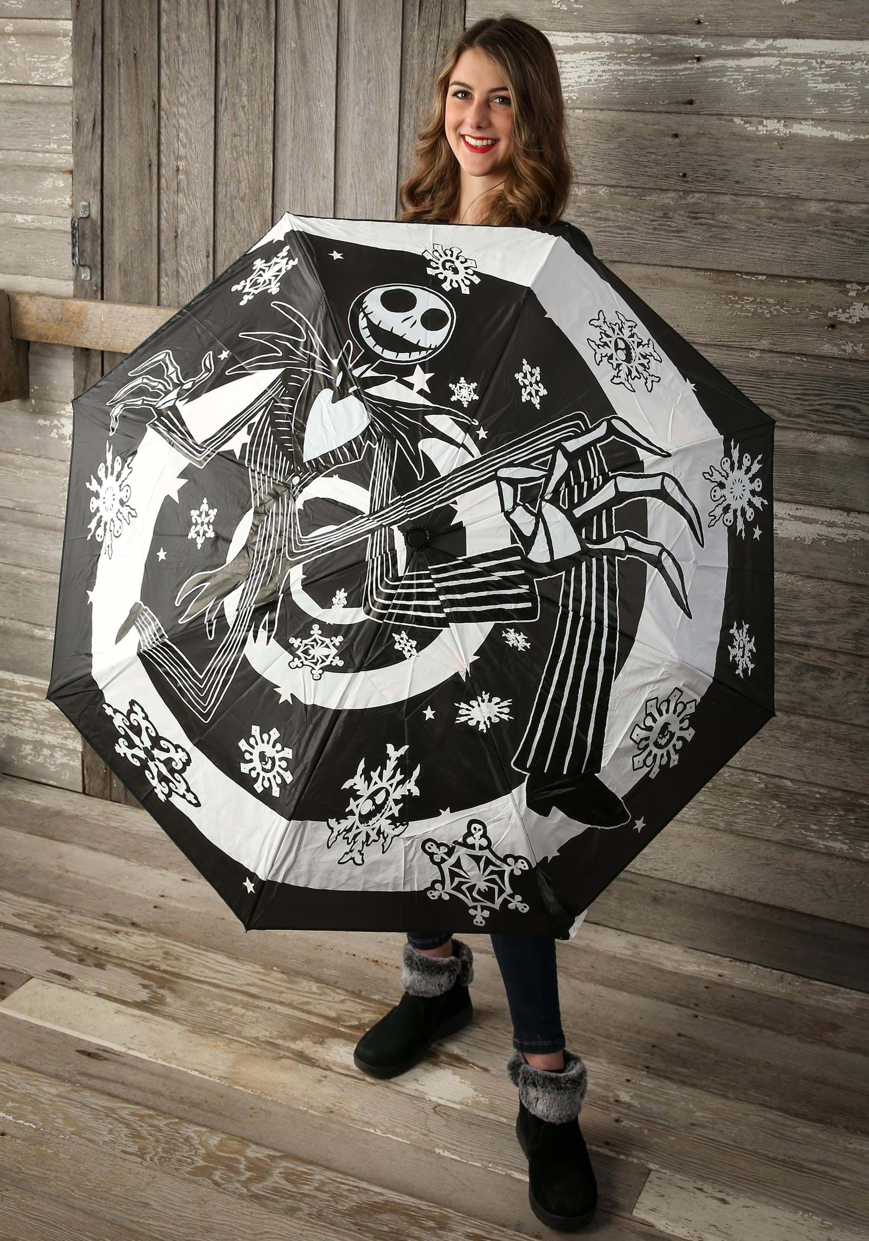 Color-Changing Jack Skellington Snowflake Umbrella