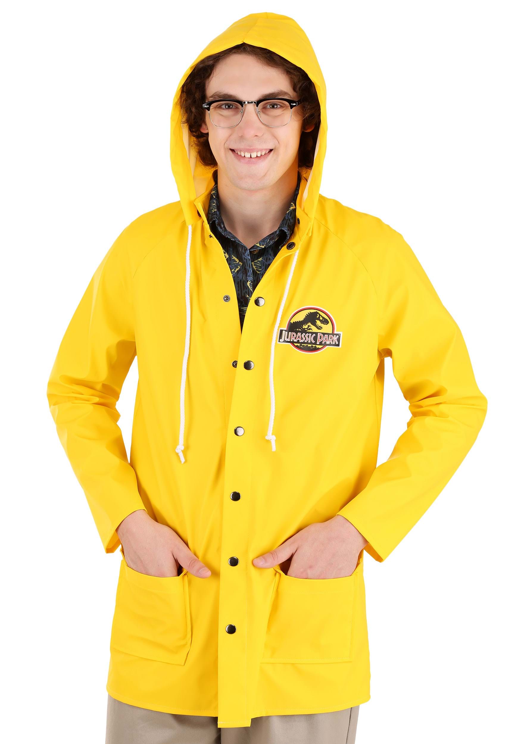 Adult Yellow Raincoat Jurassic Park Fancy Dress Costume