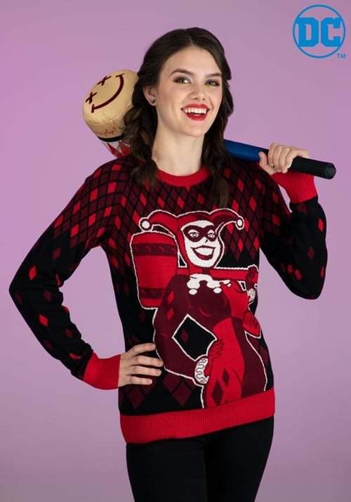 Adult Harley Quinn Hammer Time Ugly Sweater UPD 1