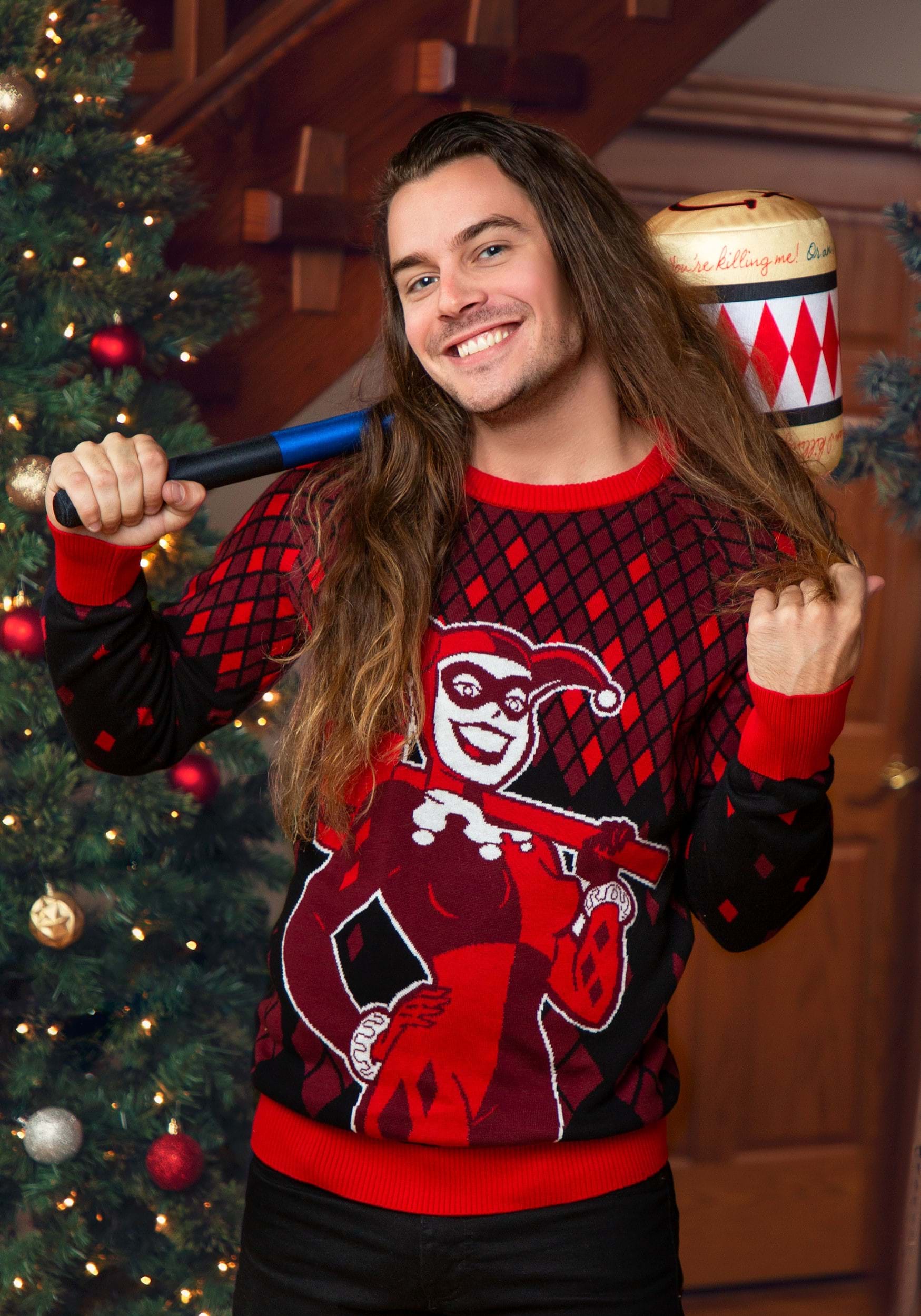 Adult Unisex Harley Quinn Hammer Time Ugly Christmas Sweater