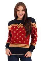 Adult Wonder Woman Dark Blue Ugly Christmas Sweater Alt 3 UP