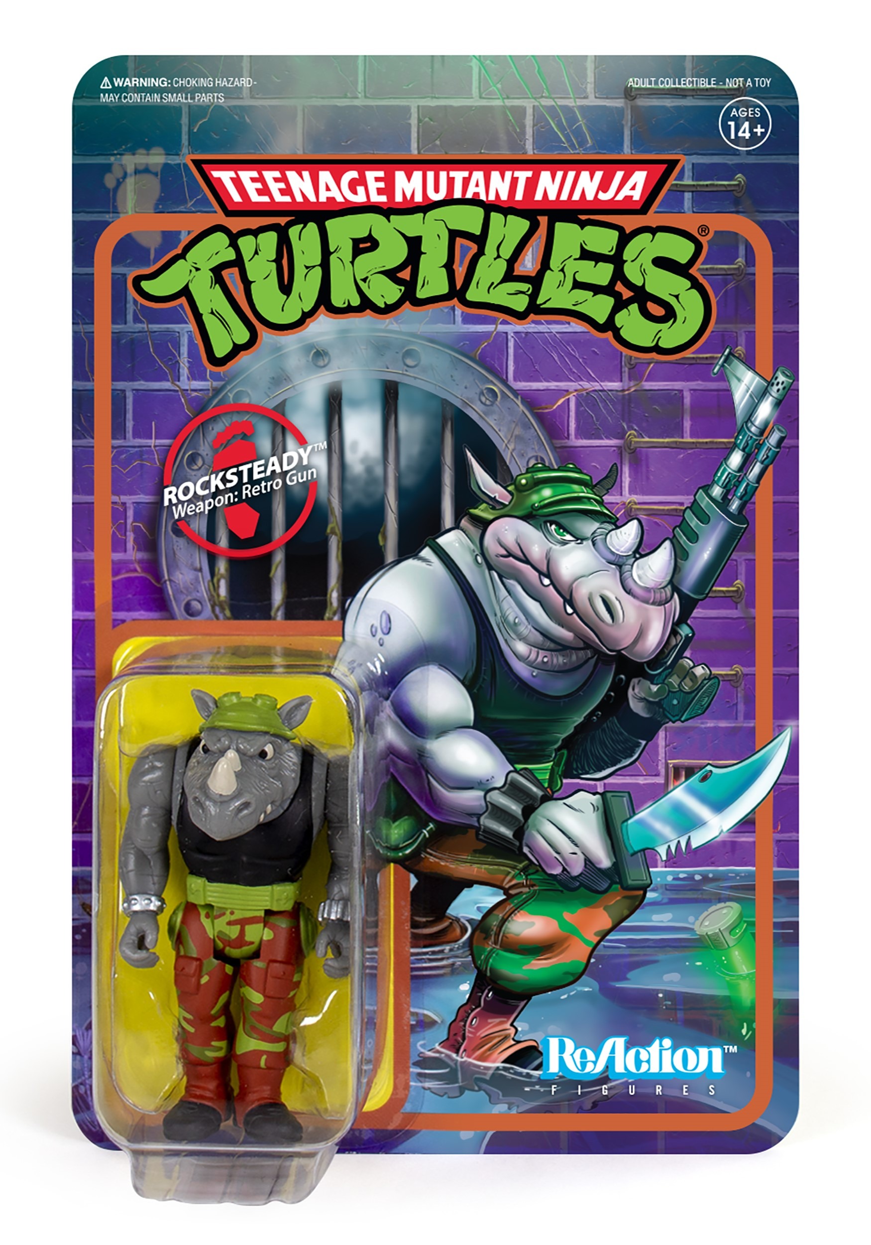 Reaction Rocksteady TMNT Action Figure