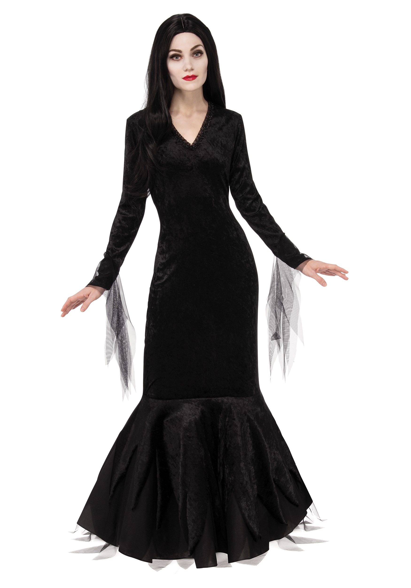 Women's Addams Family Morticia Fancy Dress Costume
