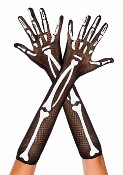 Skeleton Fishnet Gloves Accessory