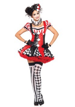Womens Naughty Harlequin Clown Costume