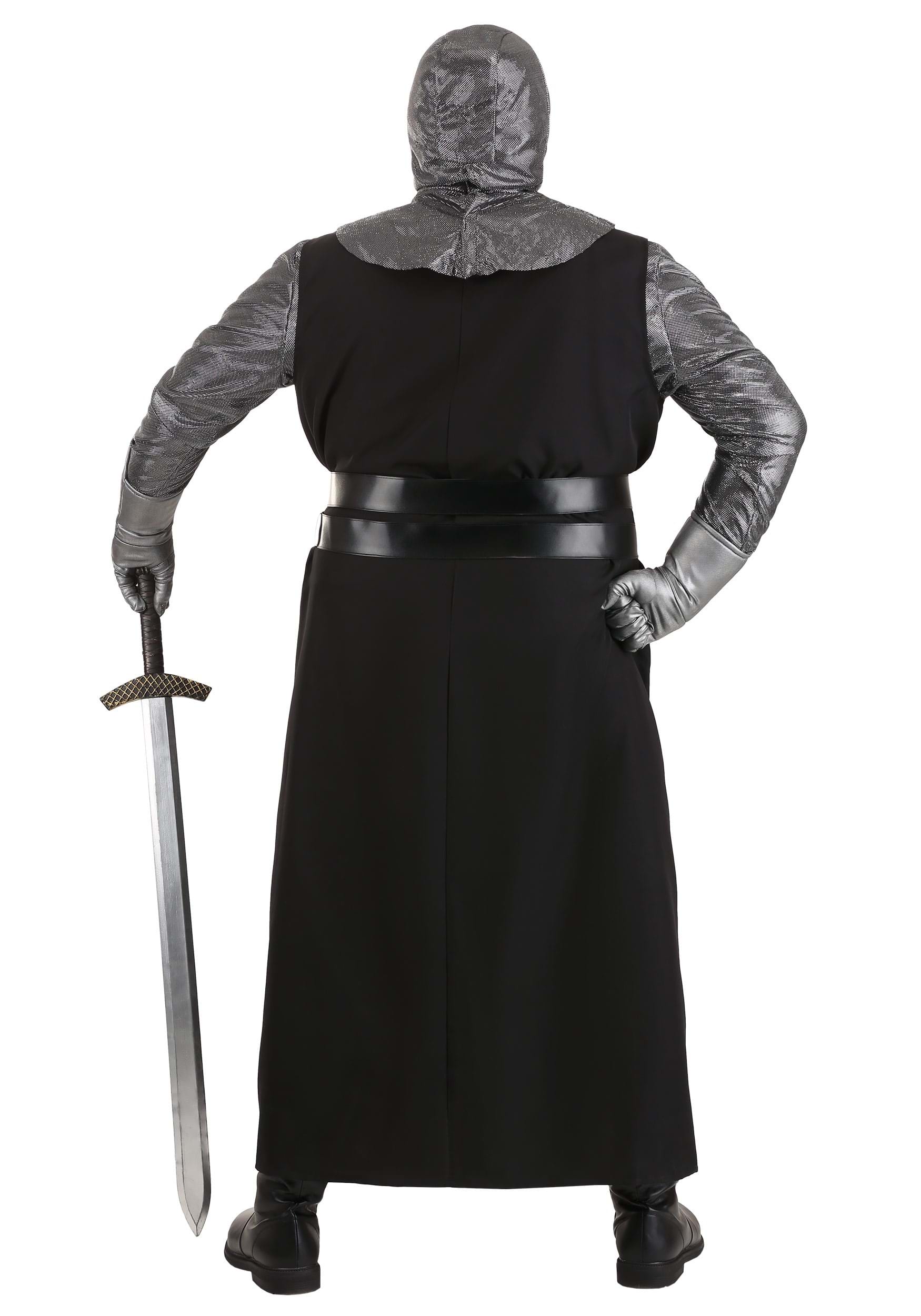 Plus Size Men's Dark Crusader Fancy Dress Costume