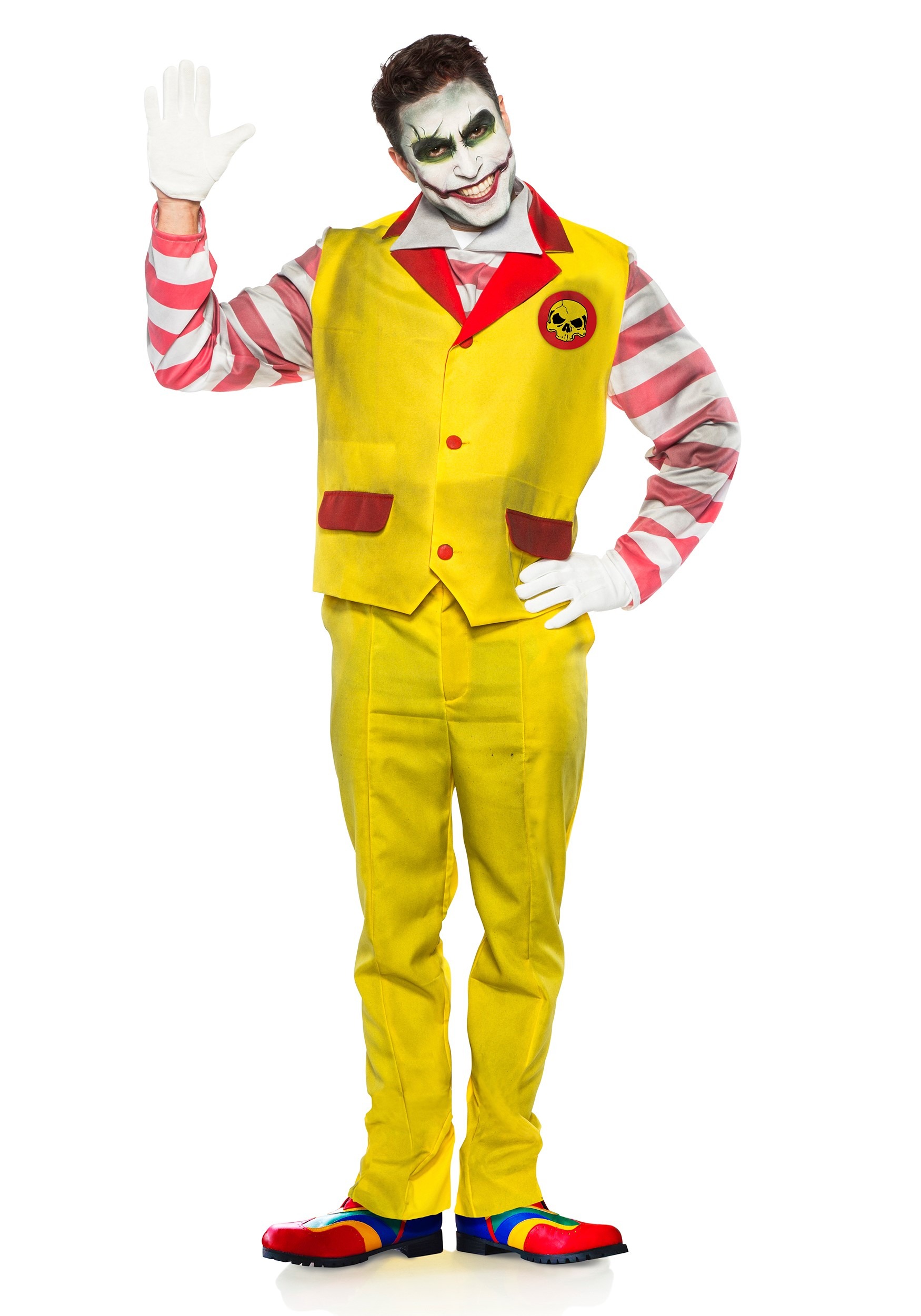 Evil Fast Food Clown Men's Fancy Dress Costume