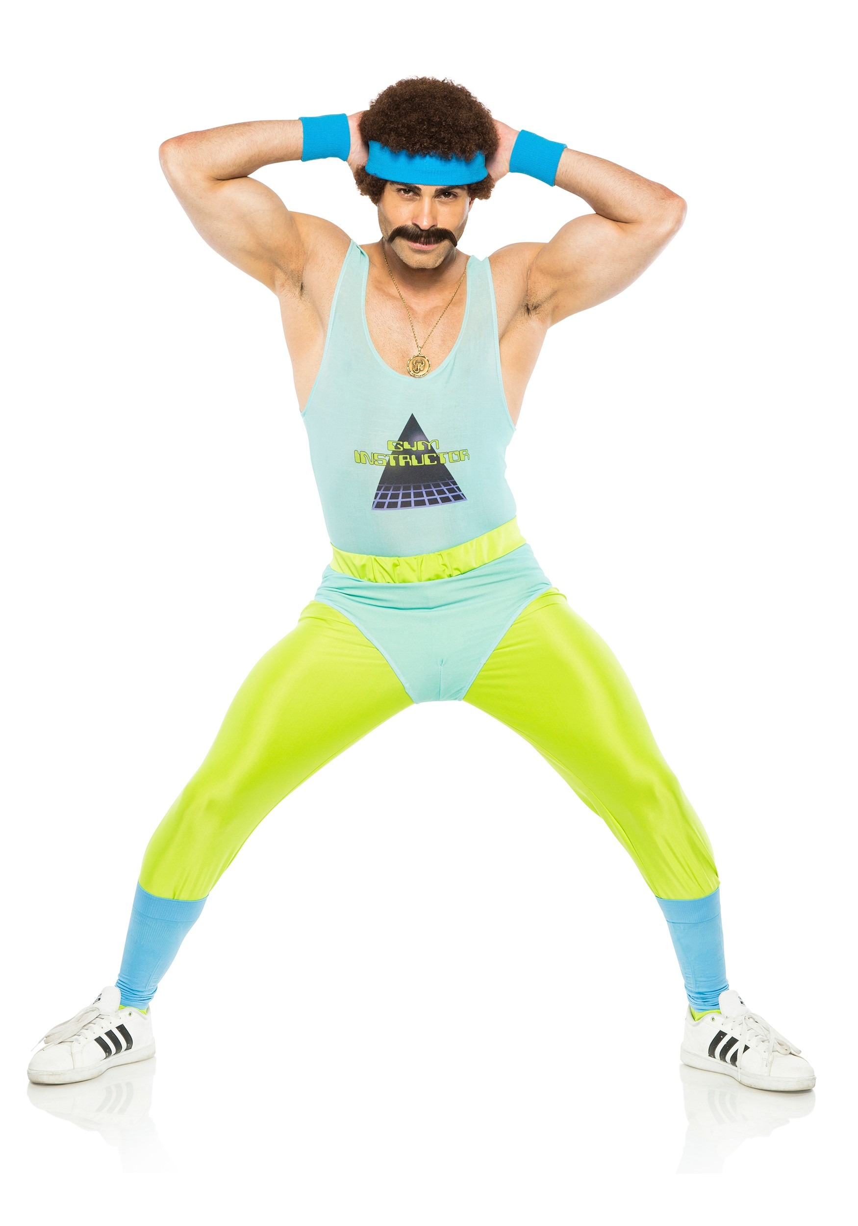 80's Gym Instructor Fancy Dress Costume For Men , 80s Workout Fancy Dress Costumes