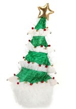 White Springy Christmas Tree Costume Plush Hat Alt 1