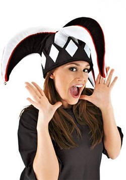 Court Jester Plush Hat Black and White