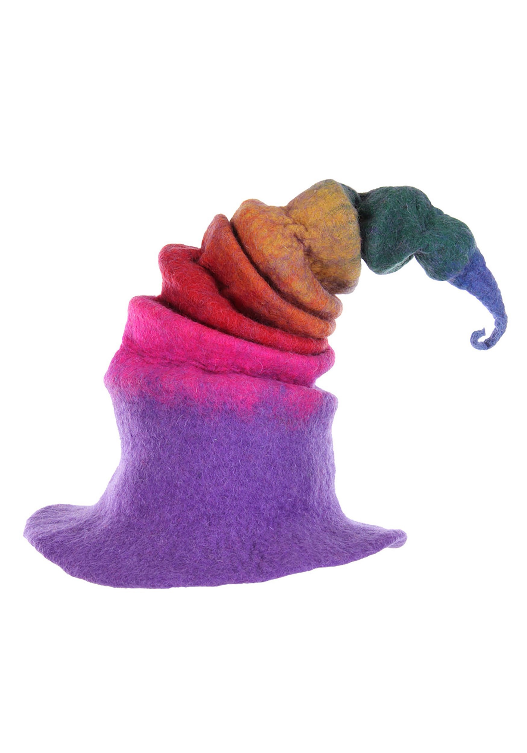 Rainbow Borealis Heartfelted Witch Fancy Dress Costume Hat For Adults