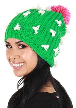 Adult Cactus Knit Slouch Beanie