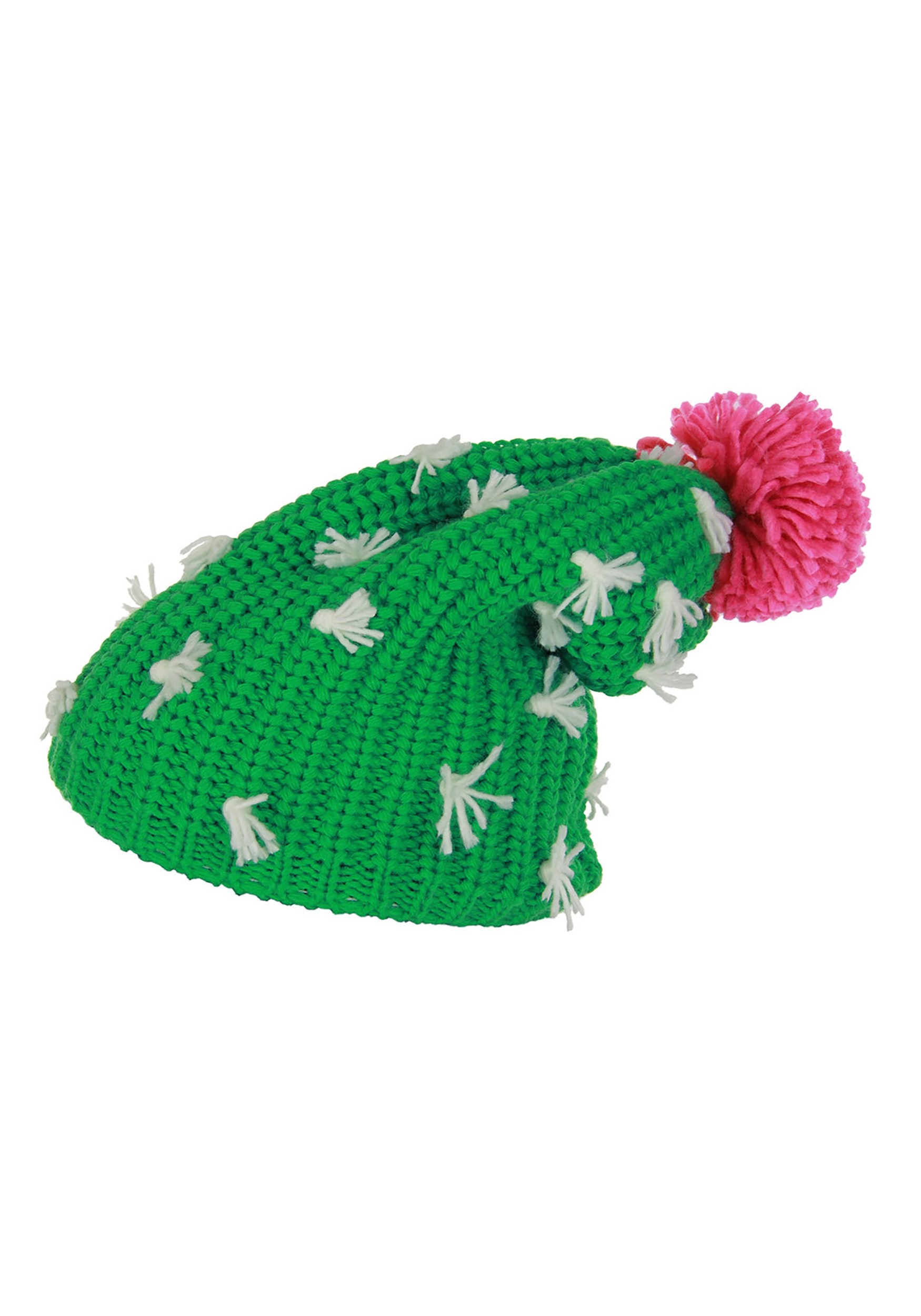 Adult Knit Cactus Slouch Beanie , Knitted Adult Hat