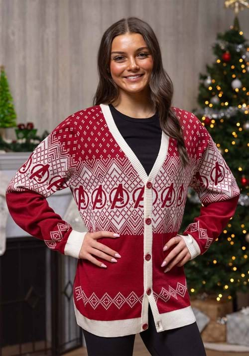 Adult Marvel Avengers Ugly Christmas Cardigan Swea