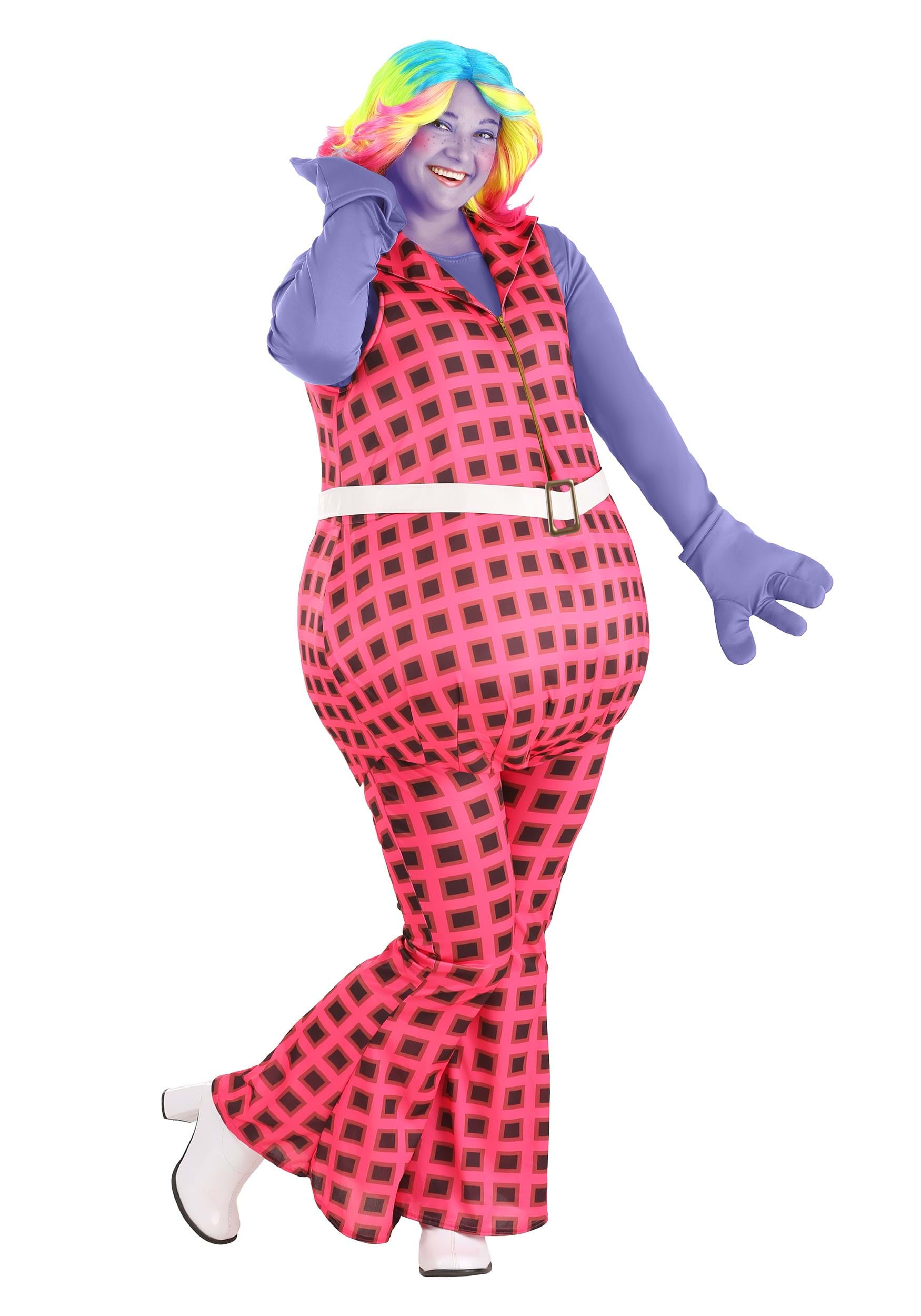 Women's Plus Size Trolls Lady Glitter Sparkles Fancy Dress Costume