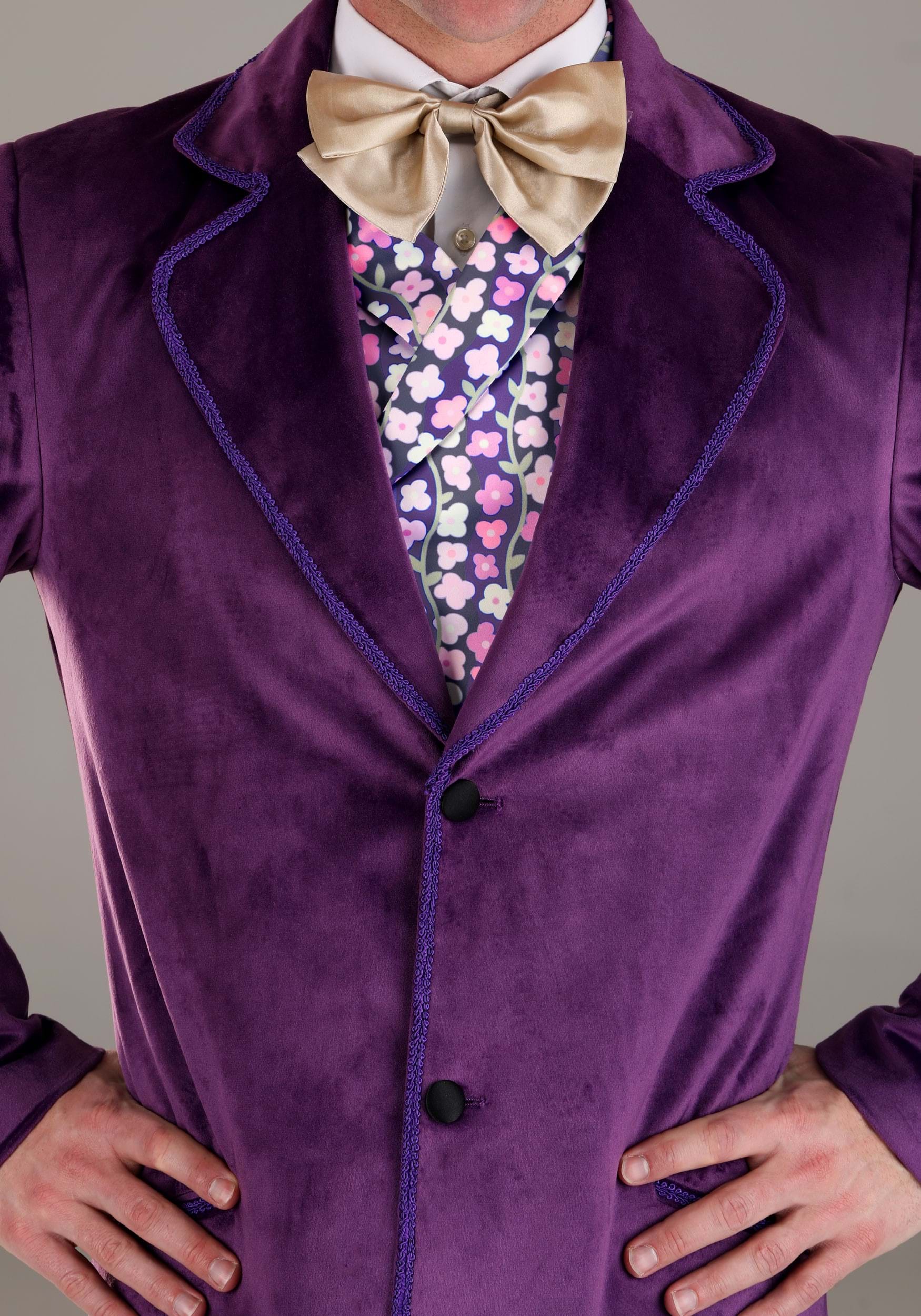 Authentic Willy Wonka Men's Fancy Dress Costume Jacket , Adult Fancy Dress Costumes
