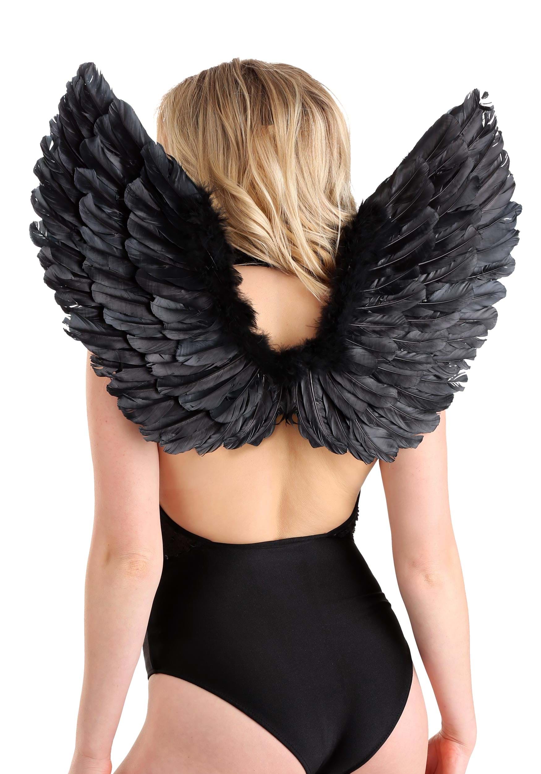 Black Angel Wings Fancy Dress Costume Set , Fancy Dress Costume Wings