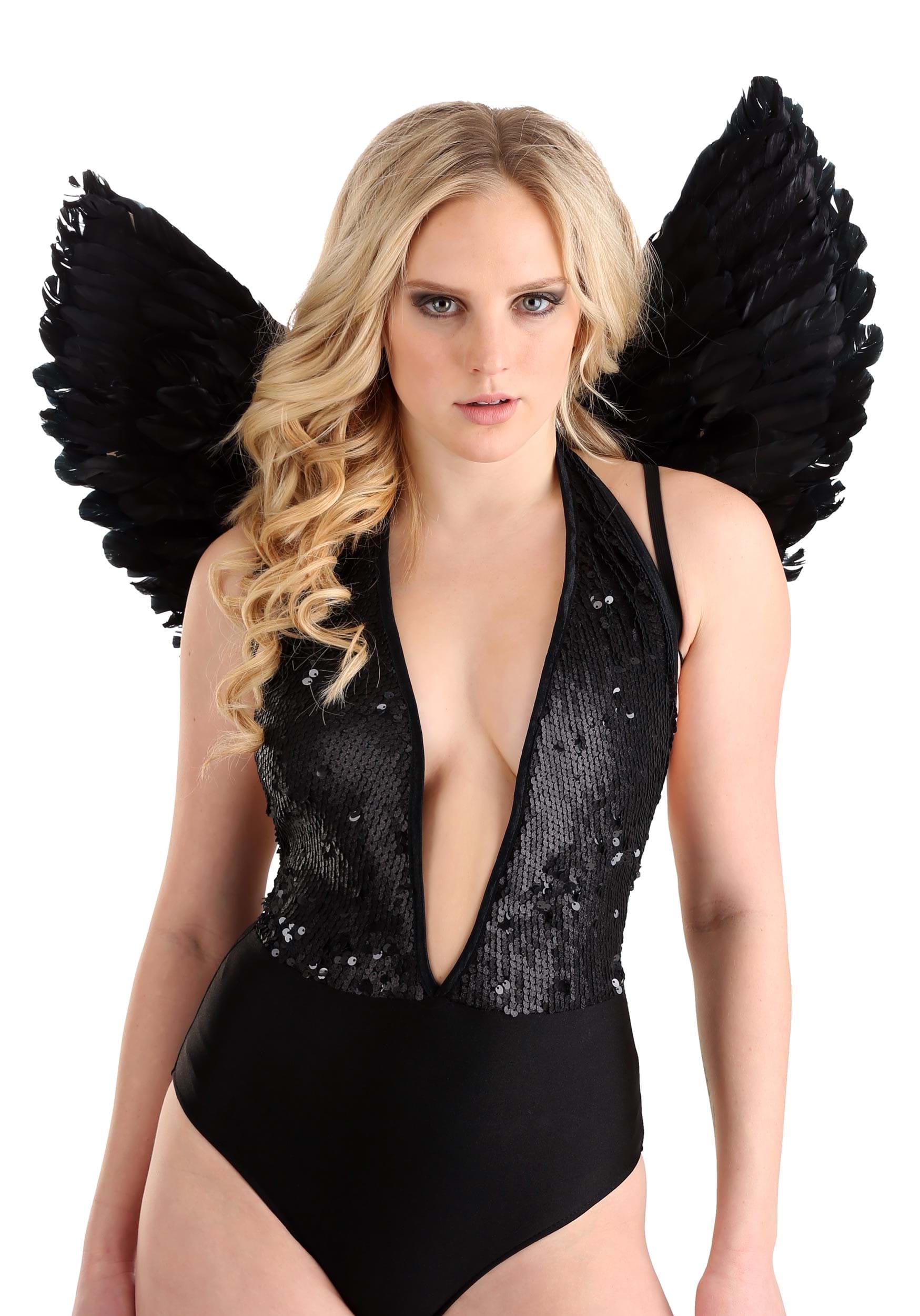 Black Angel Wings Fancy Dress Costume Set , Fancy Dress Costume Wings