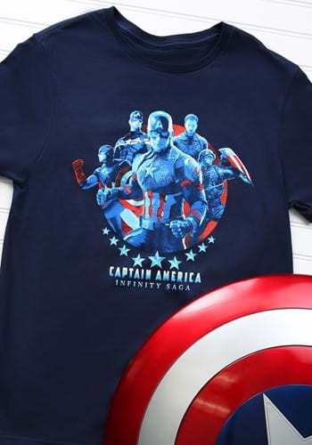 Marvel Saga Captain America Navy Adult T-Shirt
