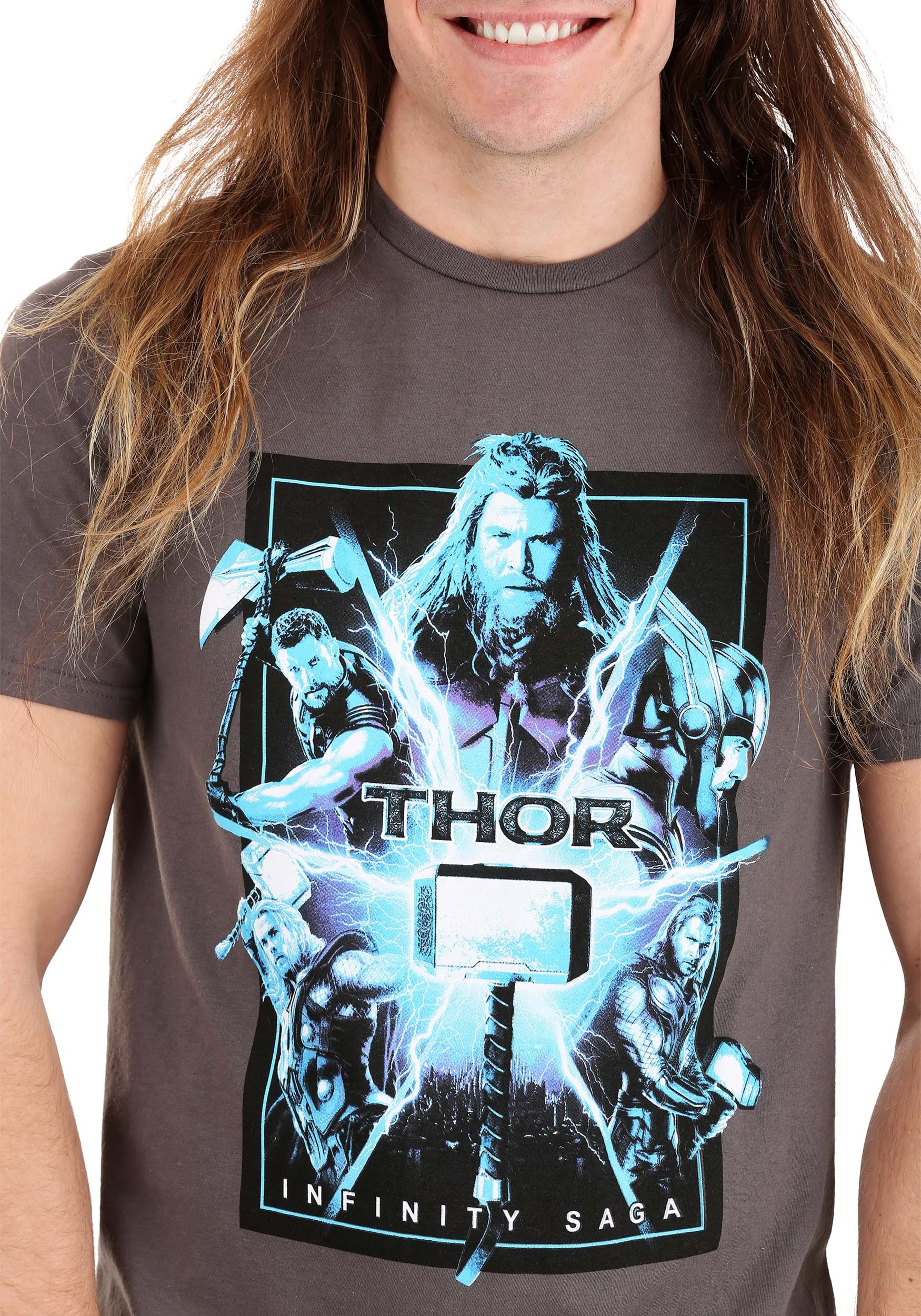 Adult Marvel Saga Thor Charcoal Shirt , Thor Gifts