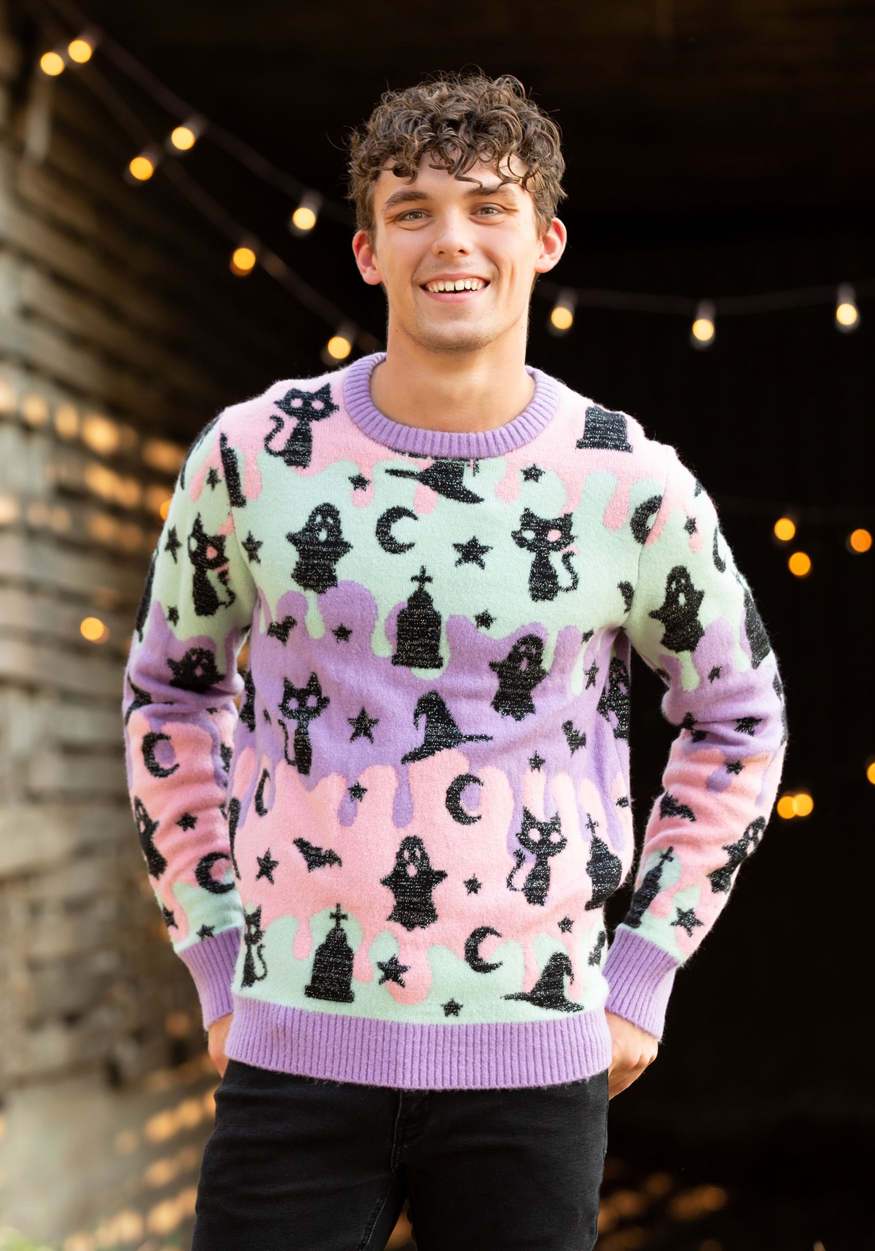 Adult Pastel Ugly Halloween Sweater , Exclusive Sweaters