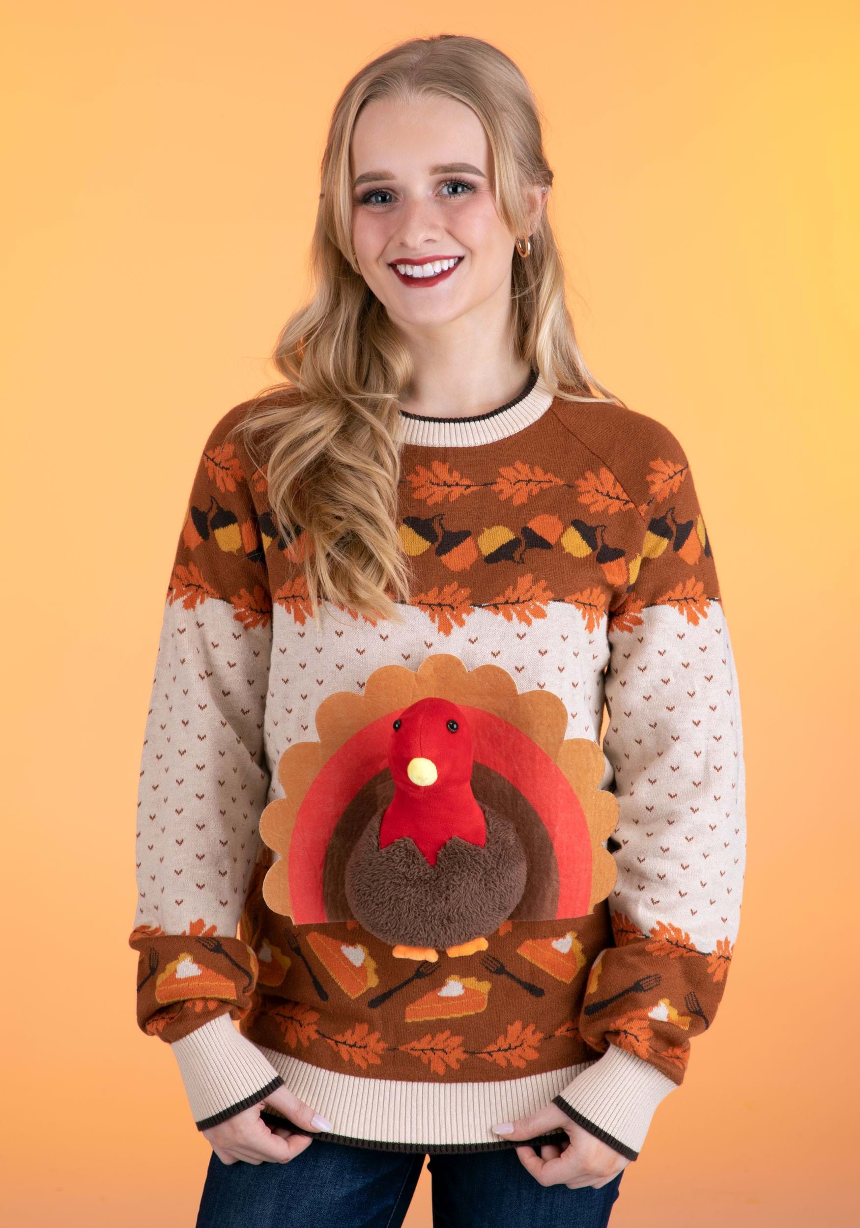 Adult 3D Turkey Ugly Holiday Sweater , Holiday Sweater