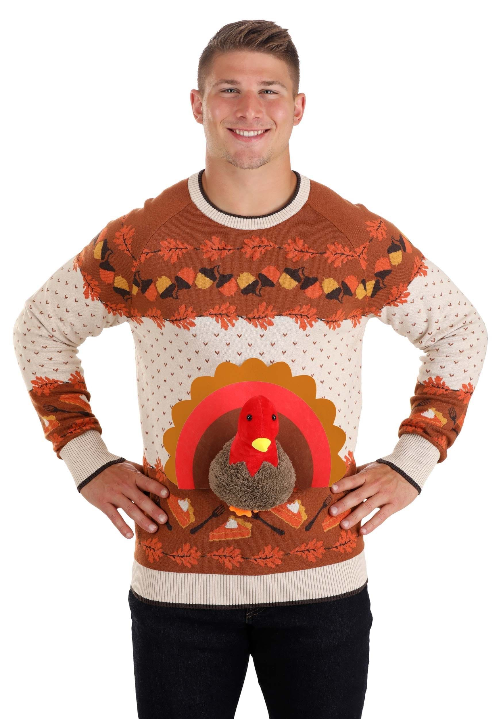 Adult 3D Turkey Ugly Holiday Sweater , Holiday Sweater