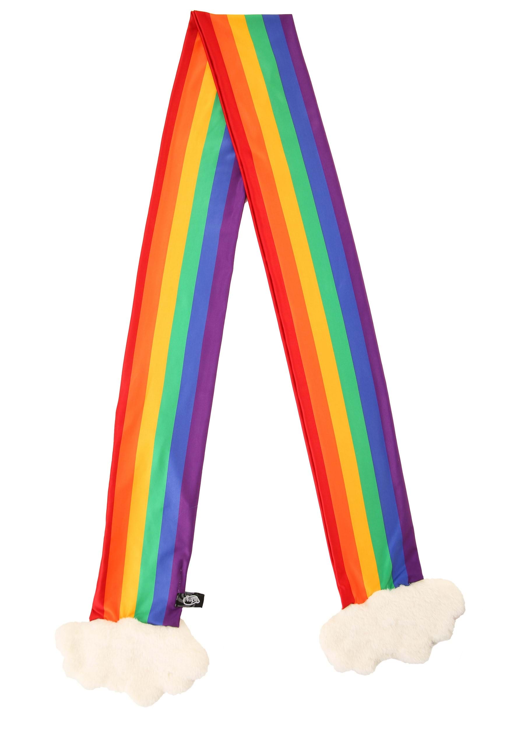 Rainbow Plush Scarf With A Hidden Pocket
