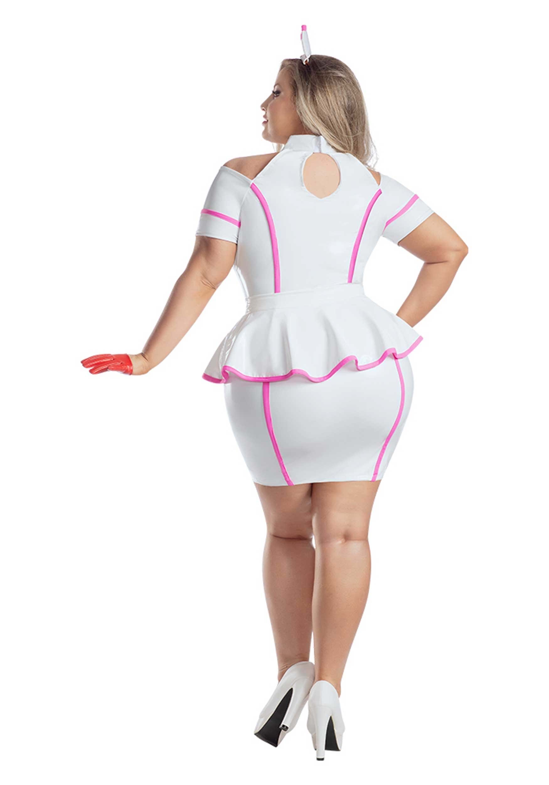 Plus Size Women's Pink Nurse Fancy Dress Costume , Plus Size Fancy Dress Costumes