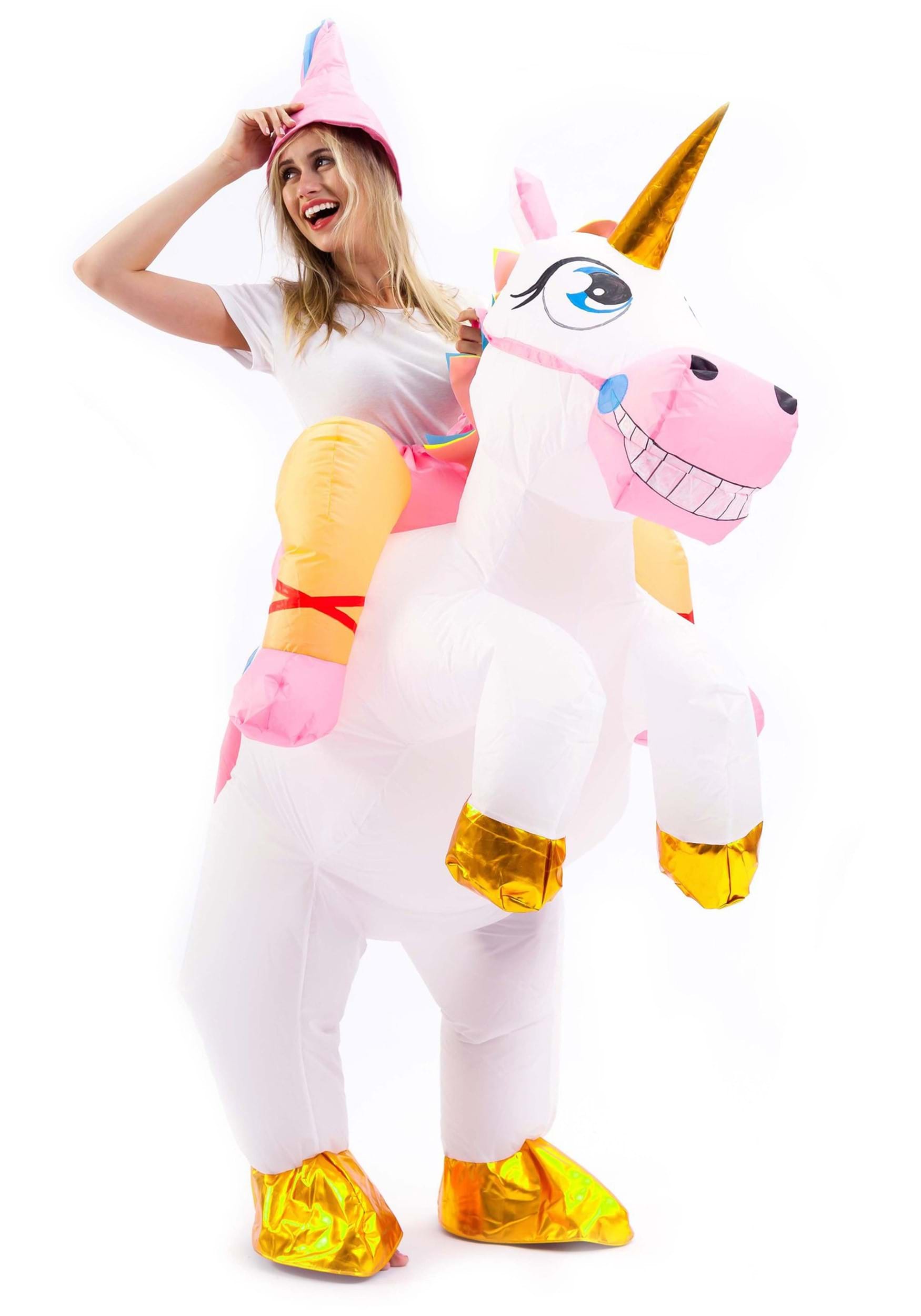Inflatable Unicorn Ride-On Fancy Dress Costume For Adults