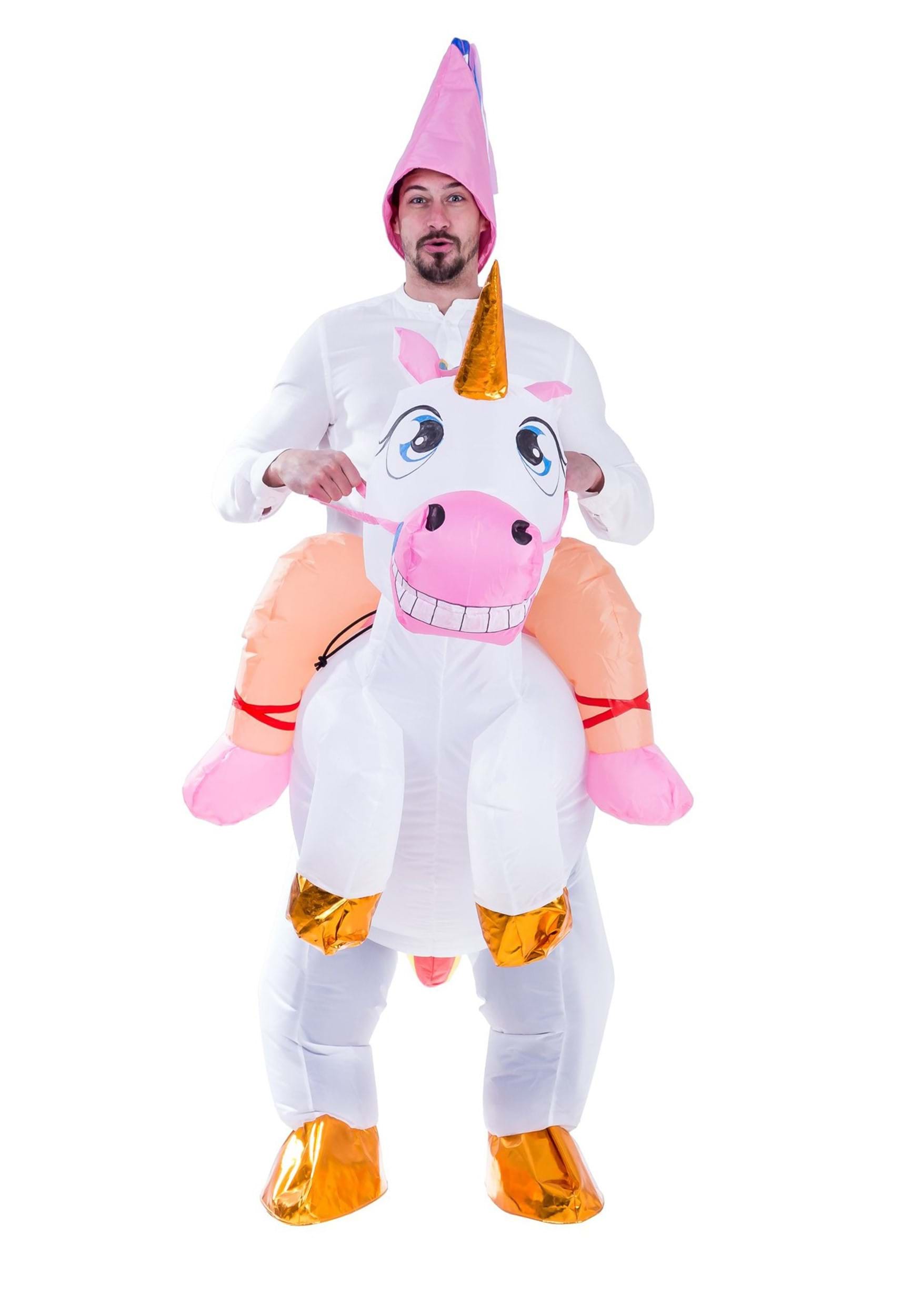 Inflatable Unicorn Ride-On Fancy Dress Costume For Adults