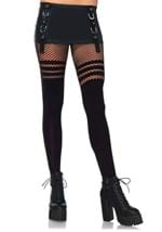 Seamless Opaque Black Thigh High Tights