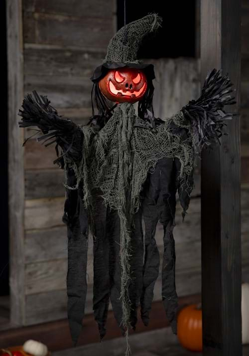 3FT Hanging Light Up Pumpkin Witch Decoration