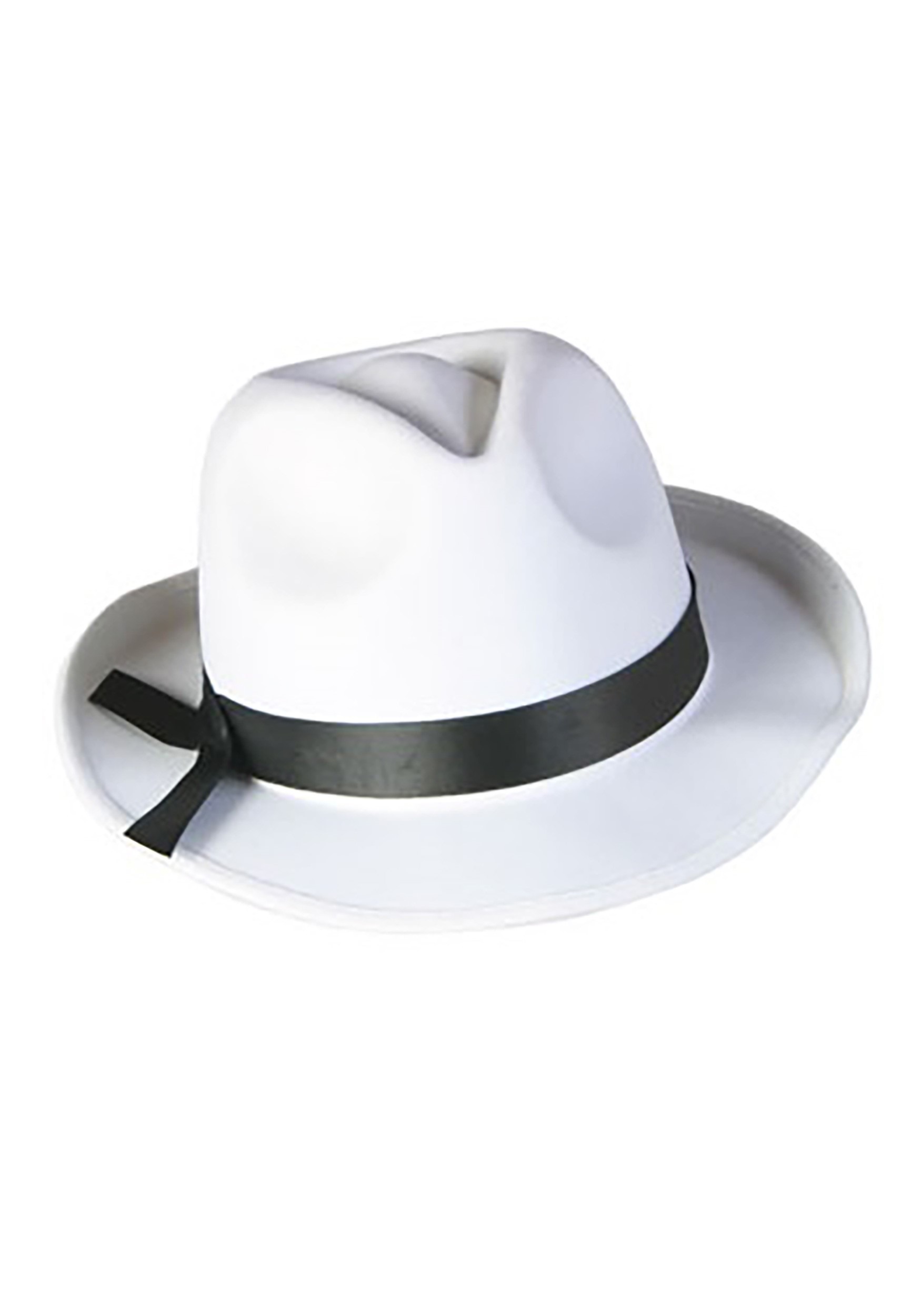 White Fedora Mobster Fancy Dress Costume Hat Accessory